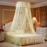 Round Ceiling Mosquito Net with Butterfly Decor – 6 Colors Bed Canopy Net Oasis Select Yellow
