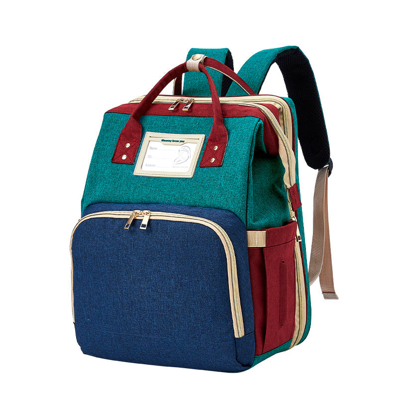 Waterproof USB Diaper Bag Backpack & Foldable Baby Crib Diaper Bag Backpack Oasis Select Green