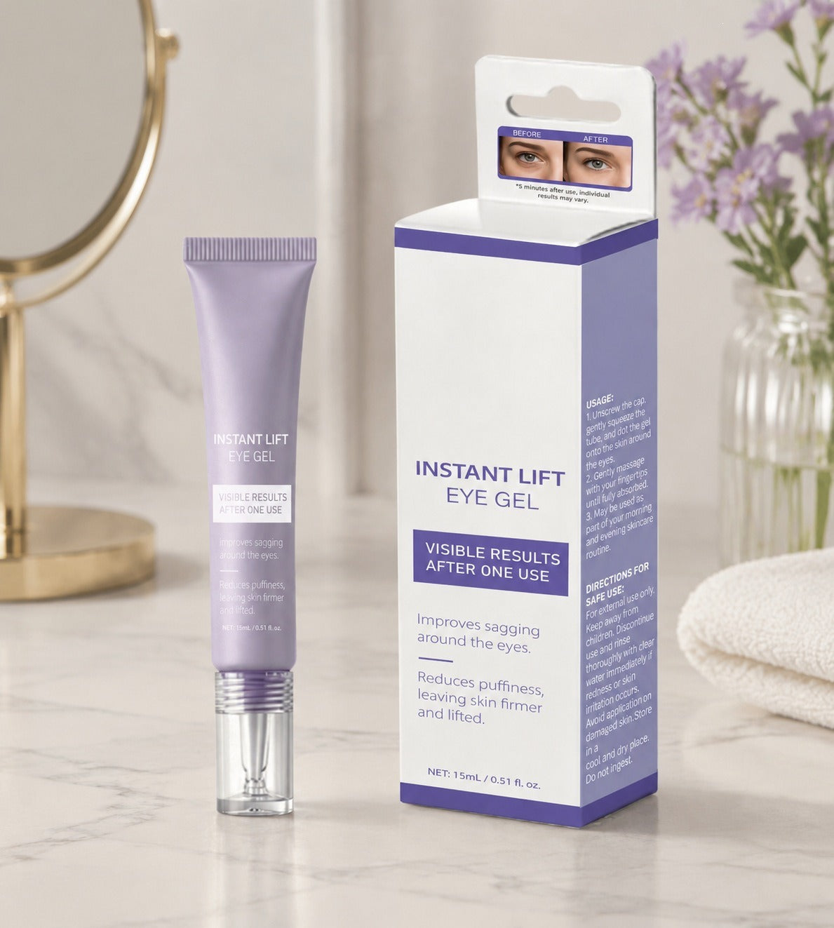 Instant Lifting Eye Cream Gel 15ml – Brighten & Firm Eye Cream Gel Oasis Select