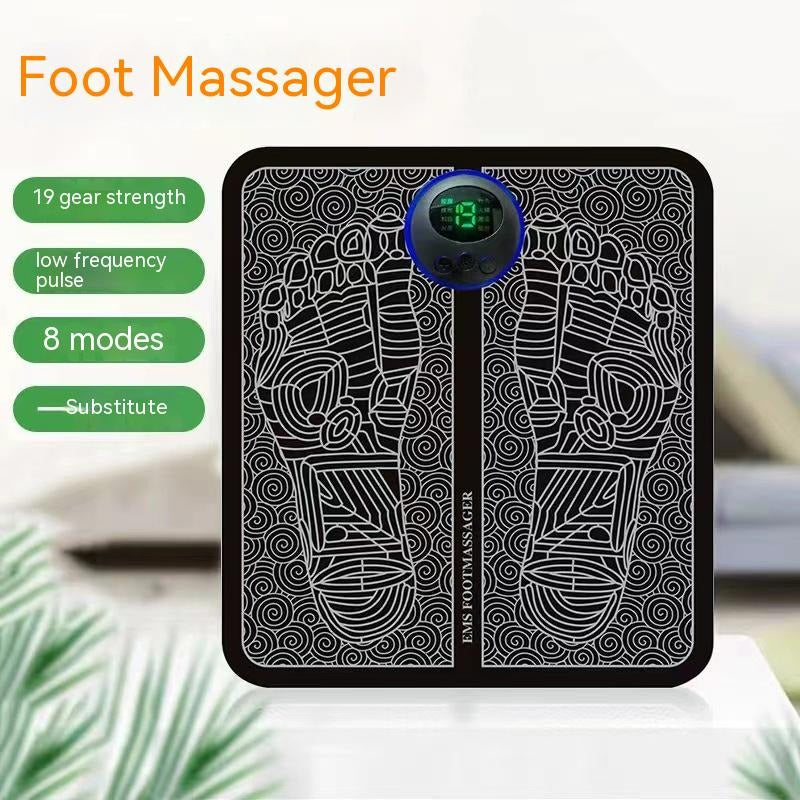 EMS Foot Massager Pad – 8 Modes, 19 Levels, USB Rechargeable EMS Foot Massager Oasis Select