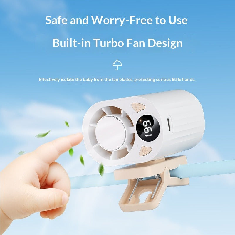 USB Rechargeable Outdoor Clip Fan – Ice-Pack Cooling Portable Clip Fan Oasis Select