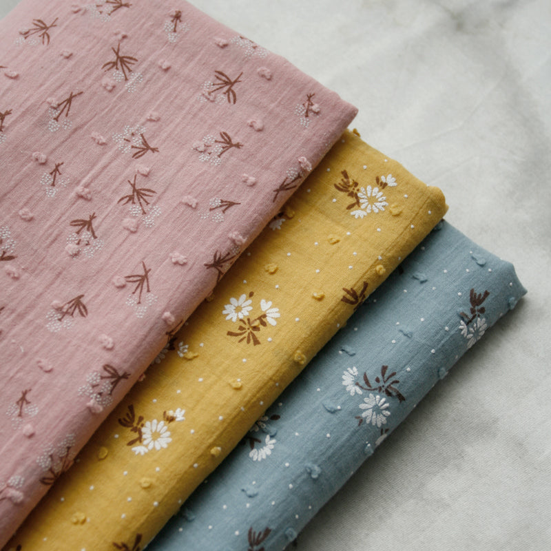 Daisy Embroidery Cotton Fabric 140cm – Kids Dress & Sewing Embroidery Cotton Fabric Oasis Select