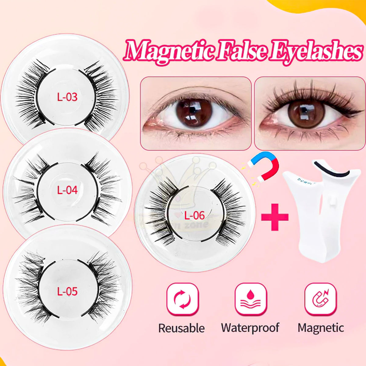60-Pack Thick False Eyelashes | Glue-Free Voluminous Lash Set False Eyelashes Set Oasis Select