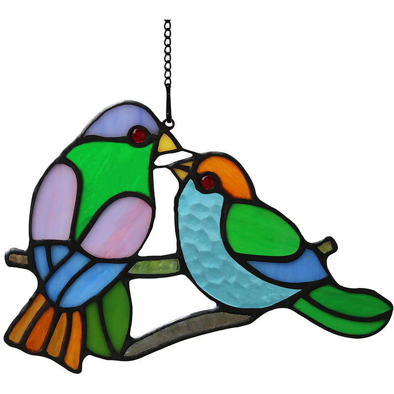 Alloy Double-Sided Oil Drip Bird Hanging Wall Decoration