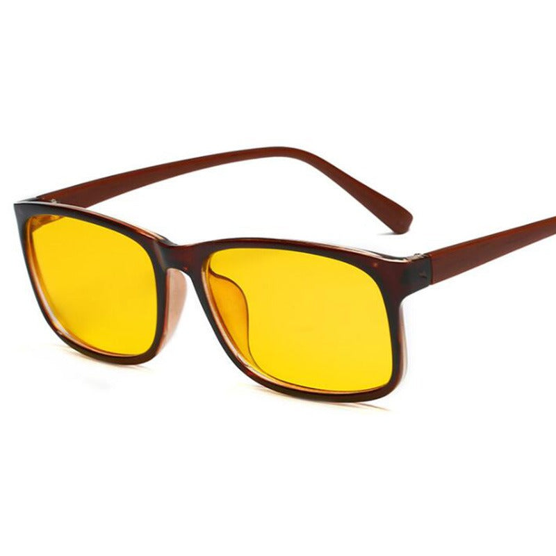 Anti Blue Light Glasses – Retro Unisex PC Frame Eyewear Blue Light Glasses Oasis Select Brown Yellow One Size