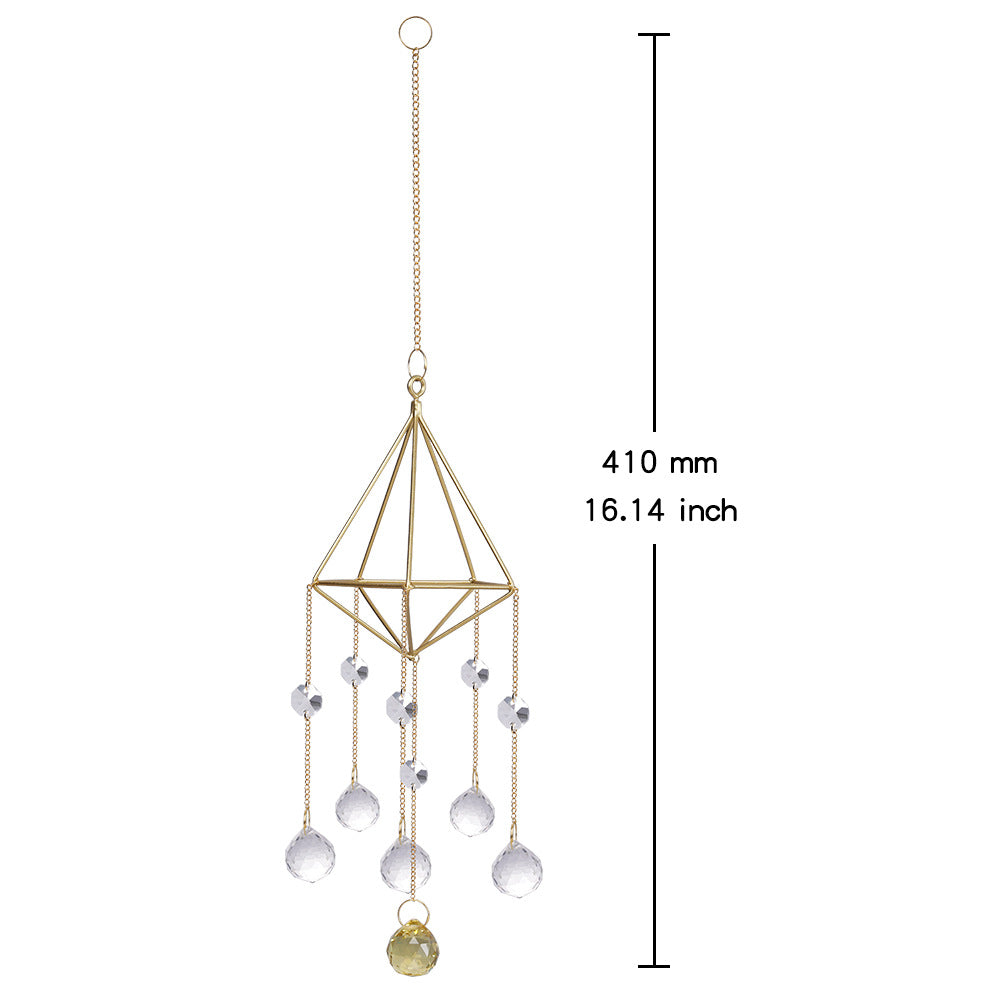 Golden Sun Catcher AB Crystal Pendant | Rainbow Light Decor Crystal Sun Catcher Oasis Select Air rack pendant-20 lamp ball