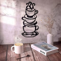 Black Metal Coffee Cup Wall Art | Kitchen & Café Decor Metal Wall Art Oasis Select