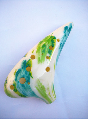 6-Hole Alto Ocarina | Eco-Friendly Resin, Multiple Designs Alto Ocarina Oasis Select Blue flower with 12 hole