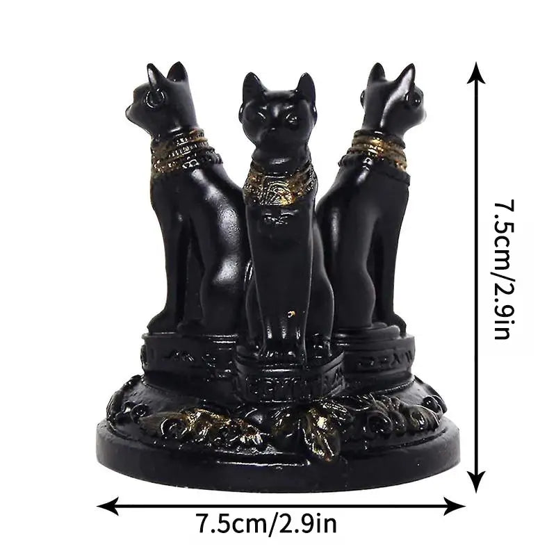 Bastet Cat Goddess Statue with Crystal Base | Egyptian Decor Decorative Figurine Oasis Select