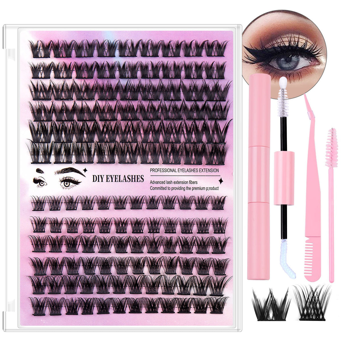 Segmented Fishtail False Eyelashes DIY Lash Kit | Oasis Select False Eyelash Kit Oasis Select