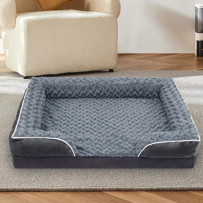 Waterproof Washable Dog Bed | Removable Cover & PP Cotton Waterproof Dog Bed Oasis Select Dark Gray 91X69CM