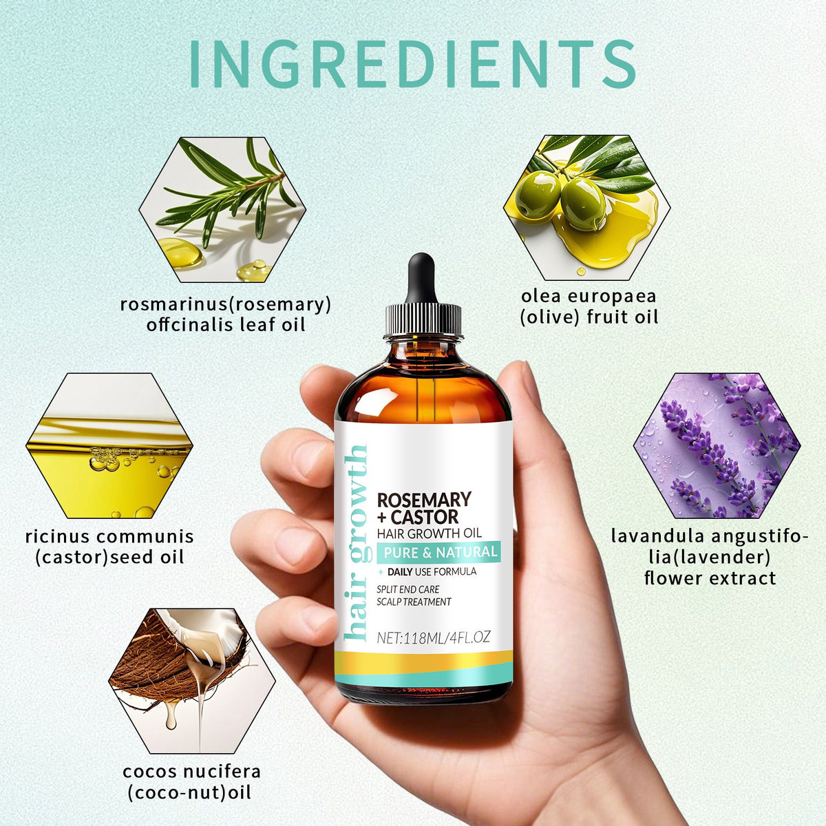 Lavender Hair Growth Oil Treatment – Moisturizing, Anti-Frizz Hair Treatment Oil Oasis Select