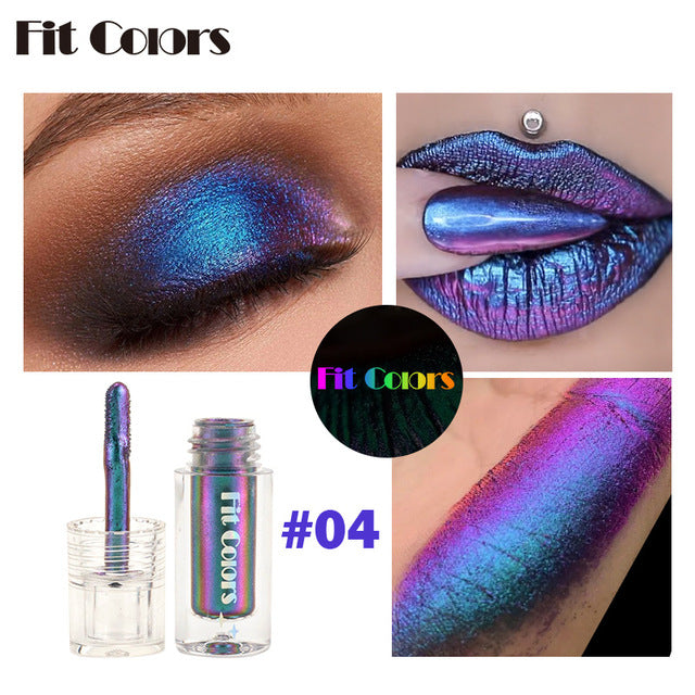 Aurora Multi Chrome Liquid Eyeshadow Pigments – 6 Shades Liquid Eyeshadow Pigment Oasis Select Blue