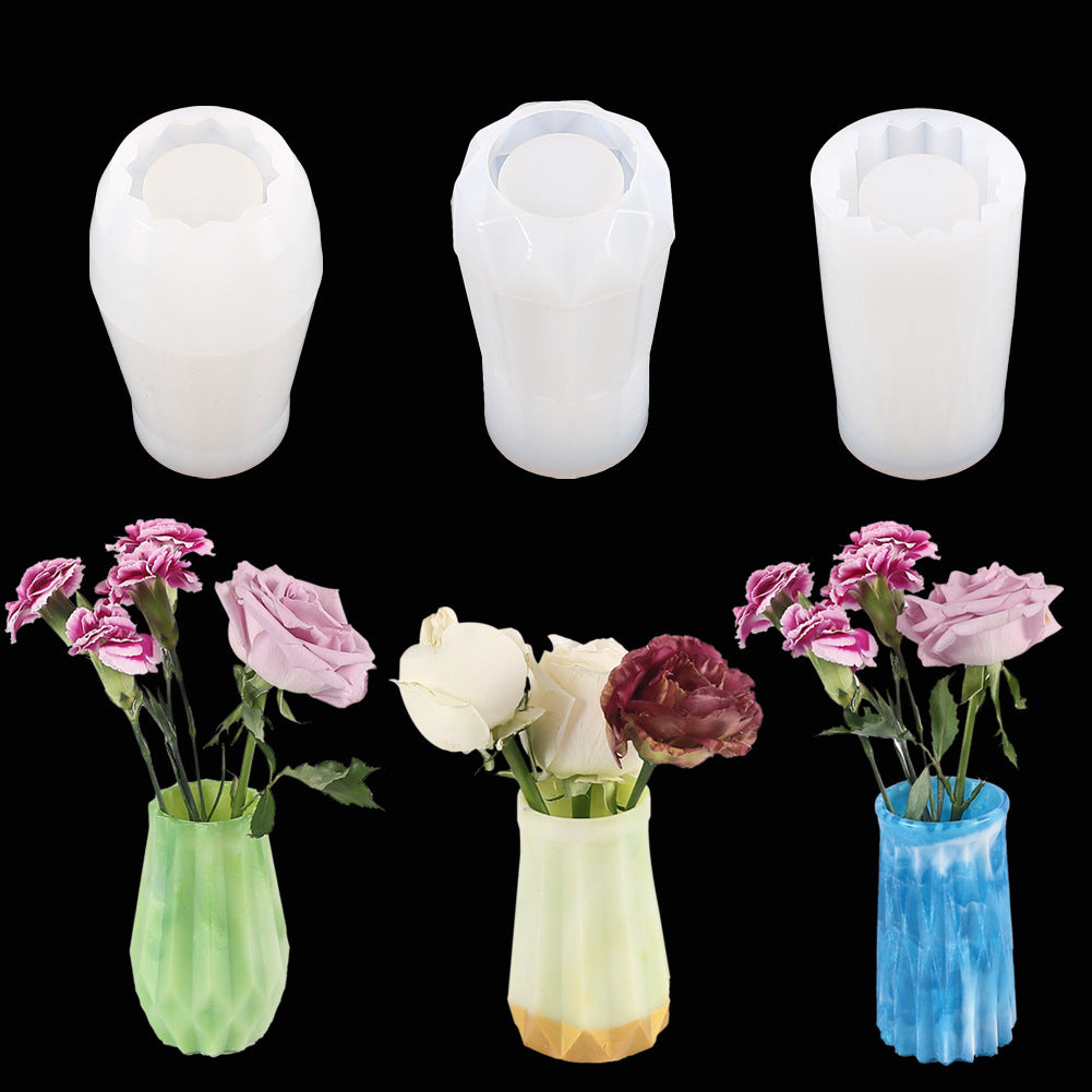 Round Rhombus Crystal Epoxy Silicone Mold for DIY Vases Silicone Resin Mold Oasis Select