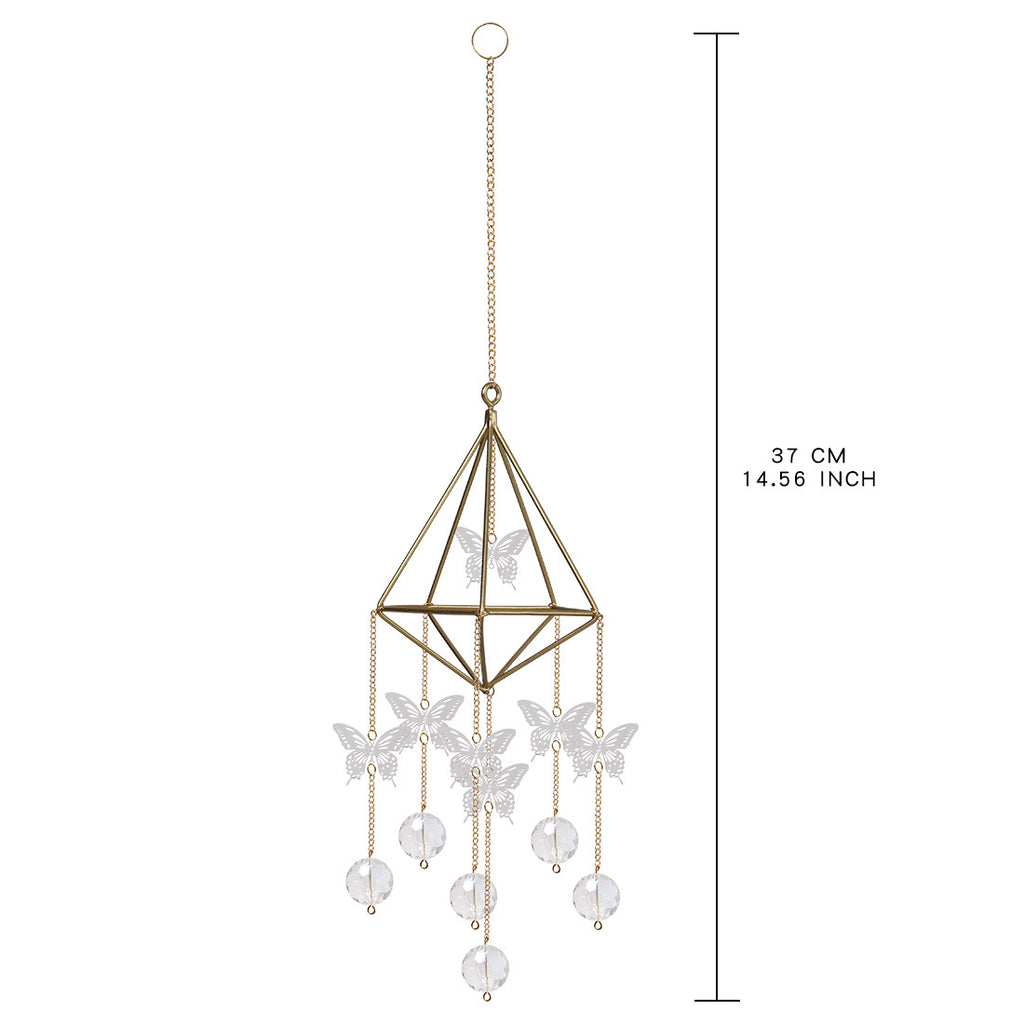 Golden Sun Catcher AB Crystal Pendant | Rainbow Light Decor Crystal Sun Catcher Oasis Select Air rack pendant-small butterfly