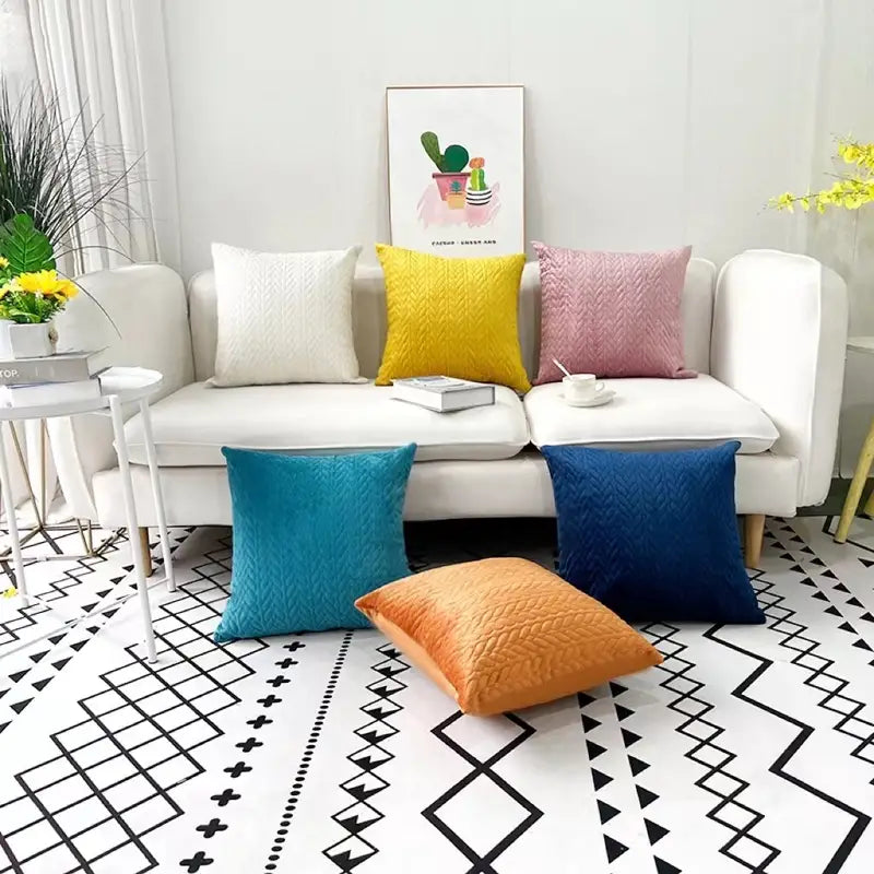 Soft Velvet Square Throw Pillow Cover 45x45cm | Home Decor Velvet Pillow Cover Oasis Select
