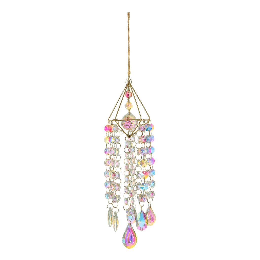 Golden Sun Catcher AB Crystal Pendant | Rainbow Light Decor Crystal Sun Catcher Oasis Select
