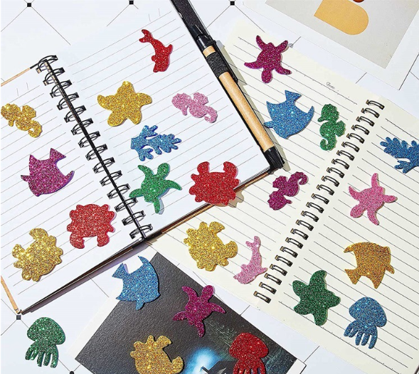 DIY Ocean Animal Glitter Foam Stickers for Kids – 6 Colors Kids Craft Stickers Oasis Select