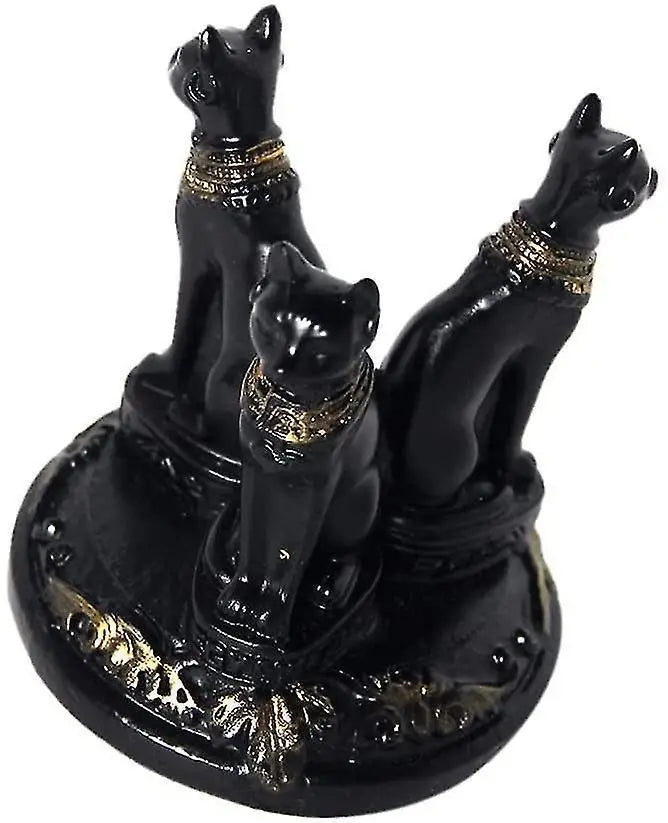 Bastet Cat Goddess Statue with Crystal Base | Egyptian Decor Decorative Figurine Oasis Select