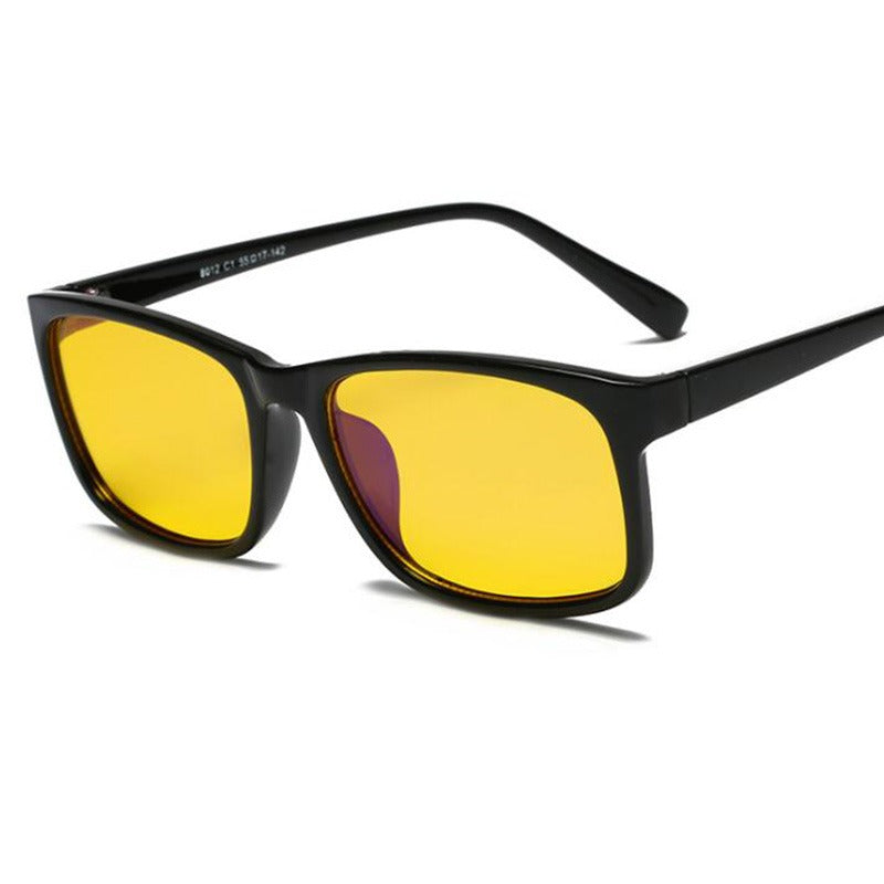 Anti Blue Light Glasses – Retro Unisex PC Frame Eyewear Blue Light Glasses Oasis Select Black Yellow One Size