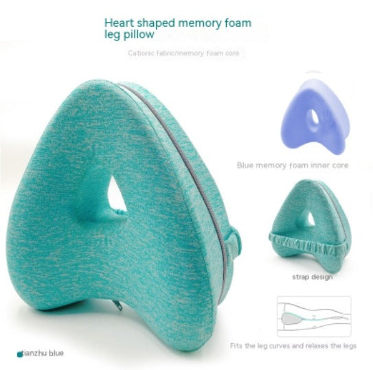 Heart-Shaped Memory Foam Leg Pillow | Better Sleep Support Memory Foam Leg Pillow Oasis Select Heart shaped geranium blue 25x23x13cm