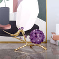 Modern Minimalist Natural Amethyst Sphere – Luxury Décor Decorative Sphere Oasis Select