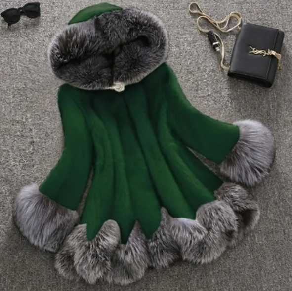 Faux Mink Fur Coat – Luxurious Cruelty-Free Winter Jacket Faux Fur Coat Oasis Select Green S
