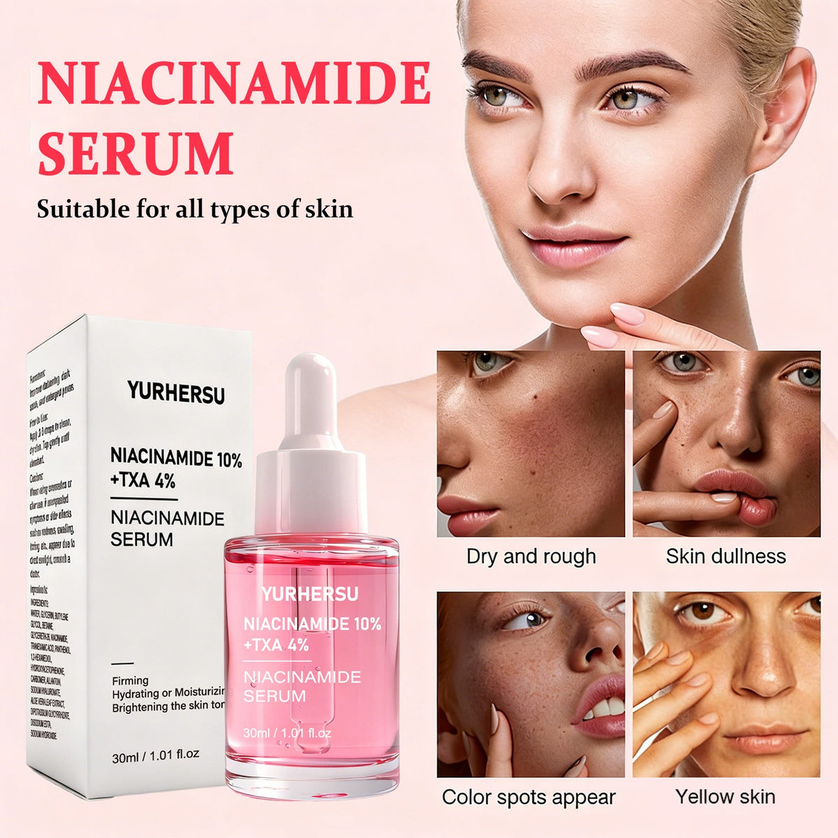 Niacinamide Hydrating Facial Serum 30ml | Brighten & Smooth Facial Serum Oasis Select