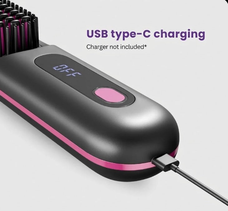 GoBrush PRO Cordless Straightening Brush | Travel Hair Tool Cordless Hair Brush Oasis Select