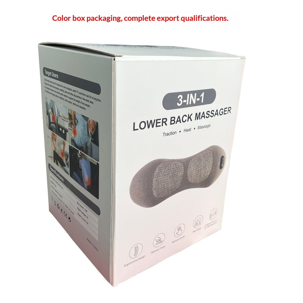 Memory Foam Airbag Lumbar Cushion with 3 Massage Modes Massage Lumbar Cushion Oasis Select