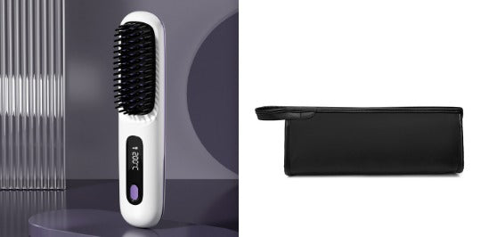 GoBrush PRO Cordless Straightening Brush | Travel Hair Tool Cordless Hair Brush Oasis Select LCD White English set Set