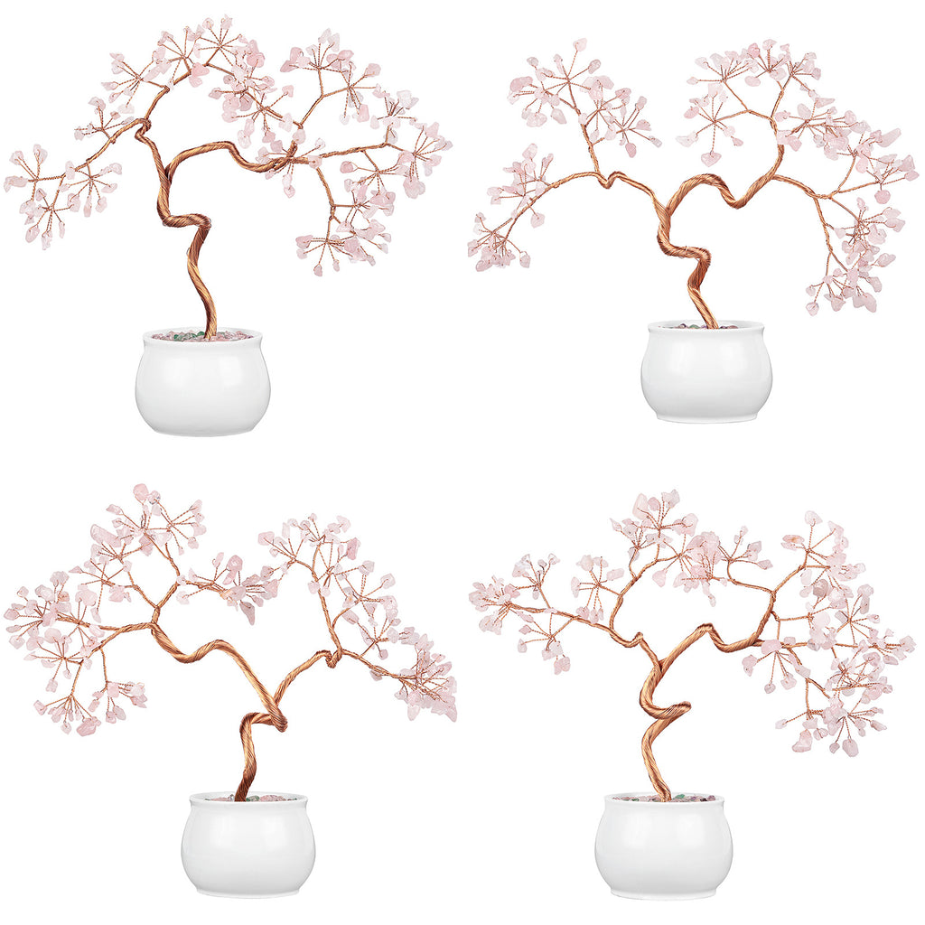 Natural Crystal Stone Tree with Ceramic Pot | Home Decor Crystal Decorative Tree Oasis Select
