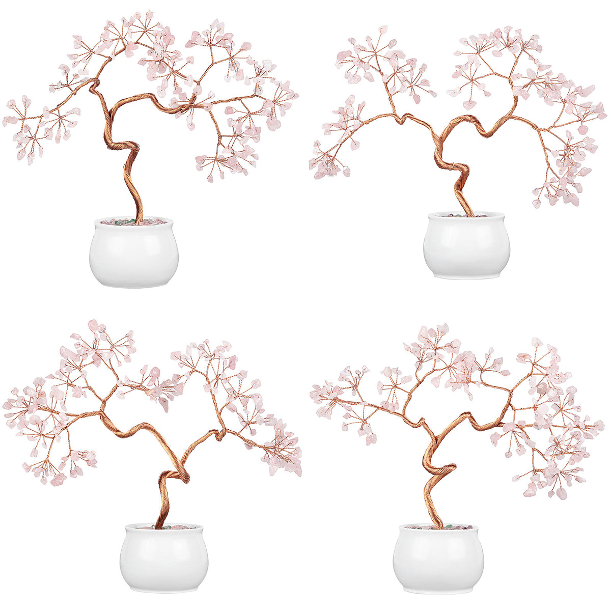 Natural Crystal Stone Tree with Ceramic Pot | Home Decor Crystal Decorative Tree Oasis Select