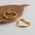 18K Gold-Plated Heart Earrings for Women | One Pair Gold Heart Earrings Oasis Select