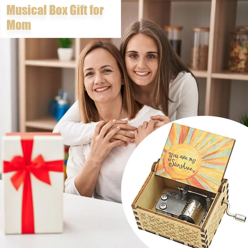 Vintage Laser Engraved Music Box – "You Are My Sunshine" Music Box Oasis Select