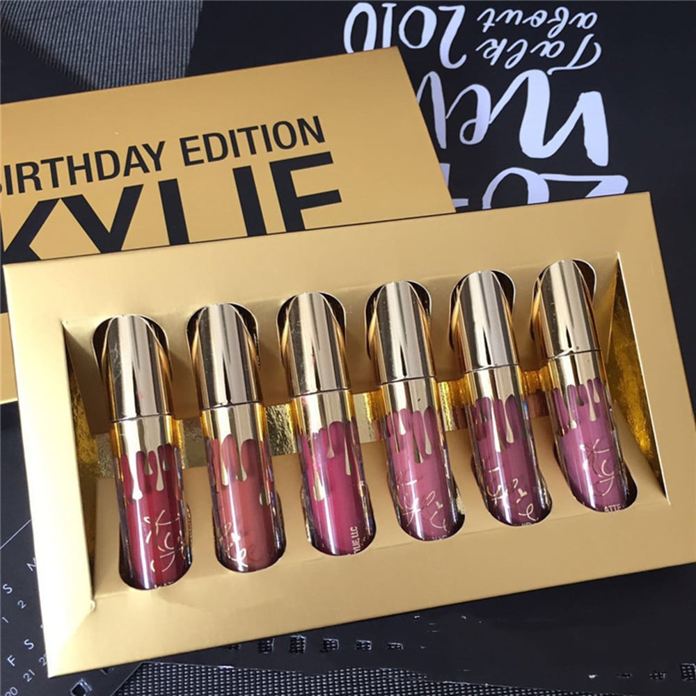 Gold 6-Piece Lip Gloss Set – Birthday Edition | Olive Oil Lip Gloss Set Oasis Select