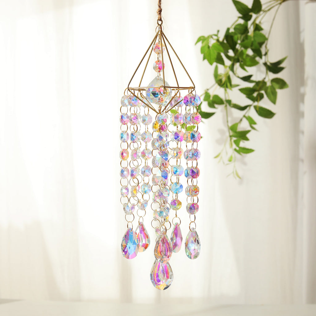 Golden Sun Catcher AB Crystal Pendant | Rainbow Light Decor Crystal Sun Catcher Oasis Select
