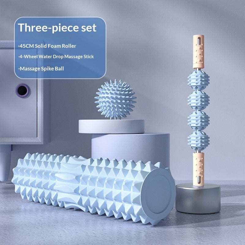 Dual-Zone Foam Roller Set – Massage Stick & Spike Ball Foam Roller Set Oasis Select Blue 45cm Solid