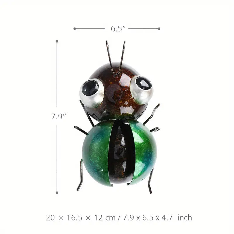 Iron Ladybug Sculpture | Handcrafted Cartoon Home Decor Iron Art Sculpture Oasis Select