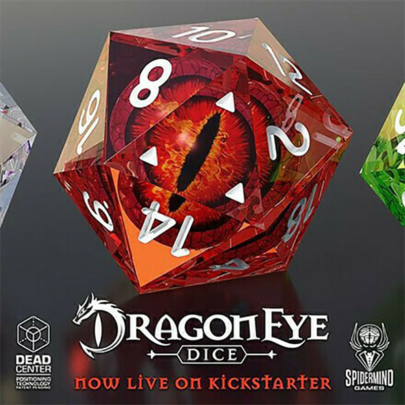 Dragon Eye Crystal Resin Dice Set | Colorful Polyhedral D20 Polyhedral Dice Set Oasis Select Red