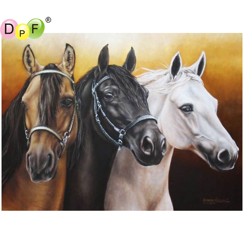 Diamond Painting Kit – Three Horses Cross Stitch Art Diamond Painting Kit Oasis Select
