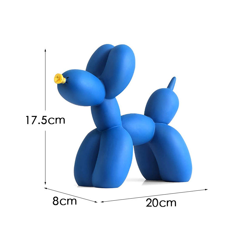 Colorful Balloon Dog Figurine | European Water Transfer Art Decor Decorative Figurine Oasis Select Blue Golden Mouth
