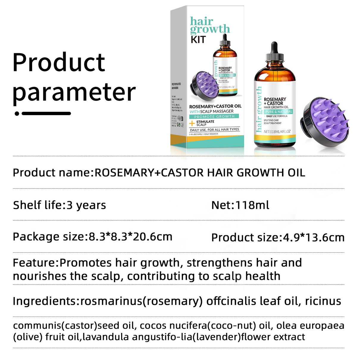 Lavender Hair Growth Oil Treatment – Moisturizing, Anti-Frizz Hair Treatment Oil Oasis Select