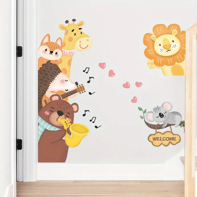 Cartoon Animal Wall Stickers for Kids' Rooms – 2 Sheets PVC Kids Wall Stickers Oasis Select