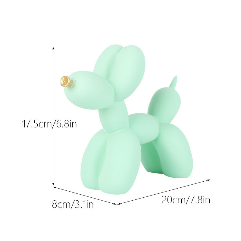Colorful Balloon Dog Figurine | European Water Transfer Art Decor Decorative Figurine Oasis Select Green Golden Mouth