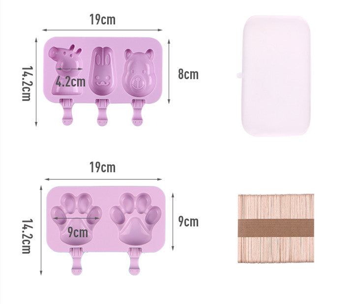 Cartoon Silicone Popsicle Molds with Lids | BPA Free Ice Cream Silicone Popsicle Mold Oasis Select