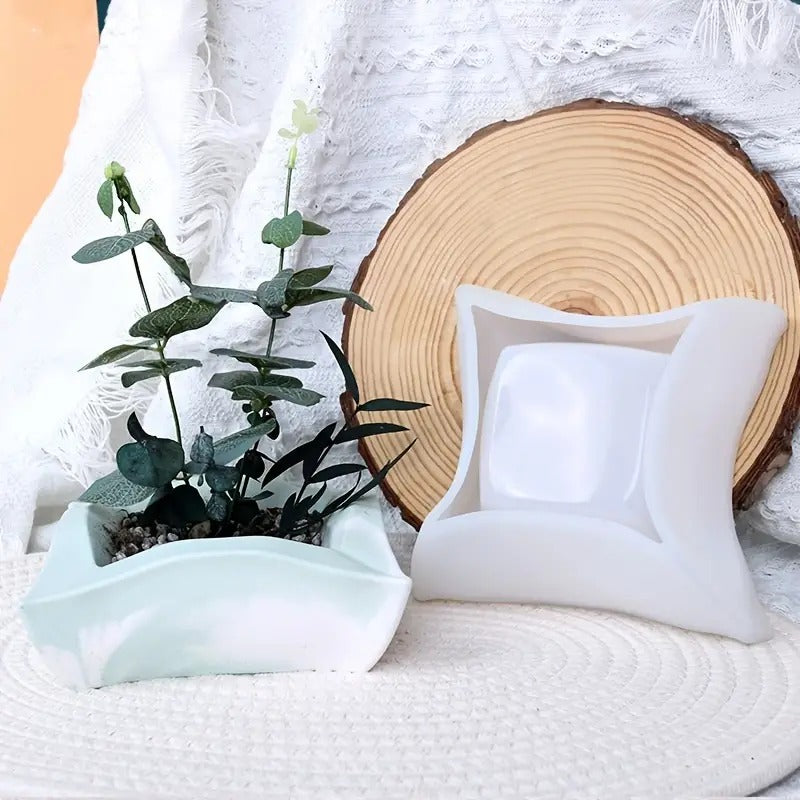Silicone Mold for Square Concrete Flower Pot – DIY Planter Silicone Craft Mold Oasis Select