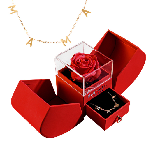 White Gold Necklace with Real Rose – Elegant Pendant Rose Pendant Necklace Oasis Select 6