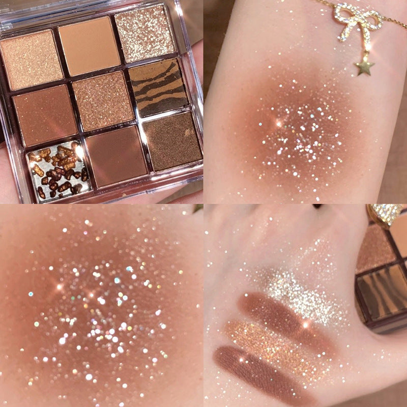 DIKALU Sunset Glow 9-Color Eyeshadow Palette | Matte & Shimmer Eyeshadow Palette Oasis Select 05# crisp cocoa