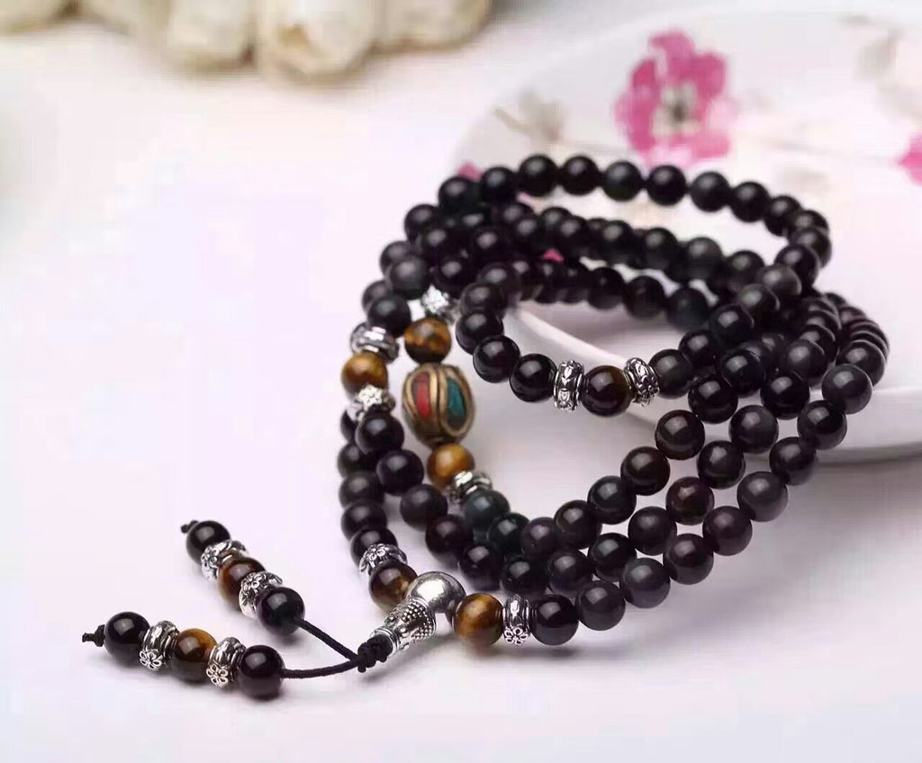 Black Agate Couple & Prayer Bead Bracelet | Oasis Select Beaded Bracelet Set Oasis Select Black 10mm